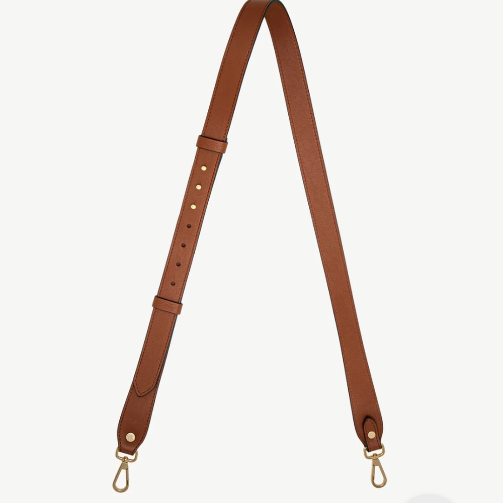Strathberry Cognac Leather Bag Strap